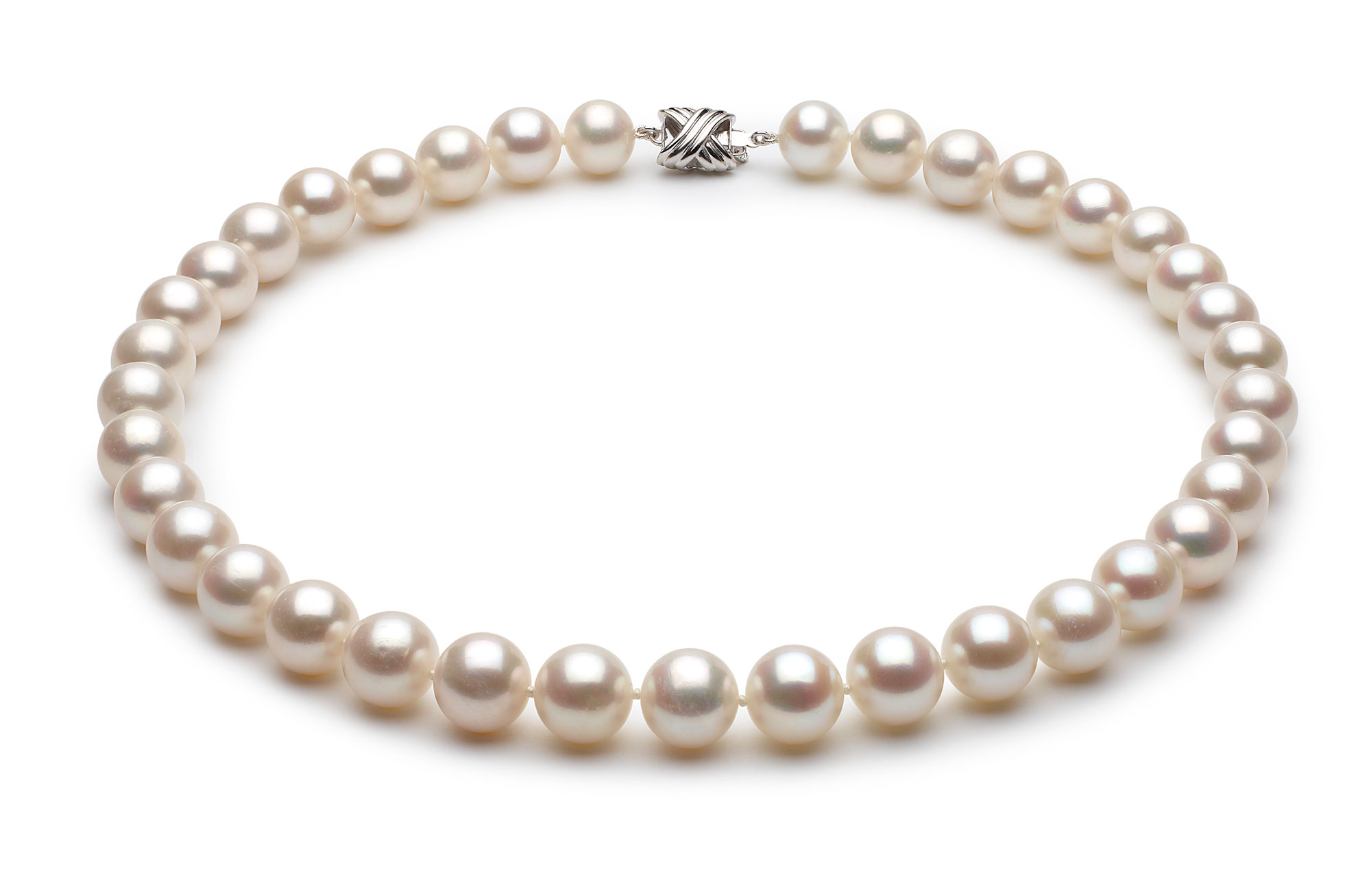 10.5 x 11.5mm White High Grade Freshwater Pearl Necklace