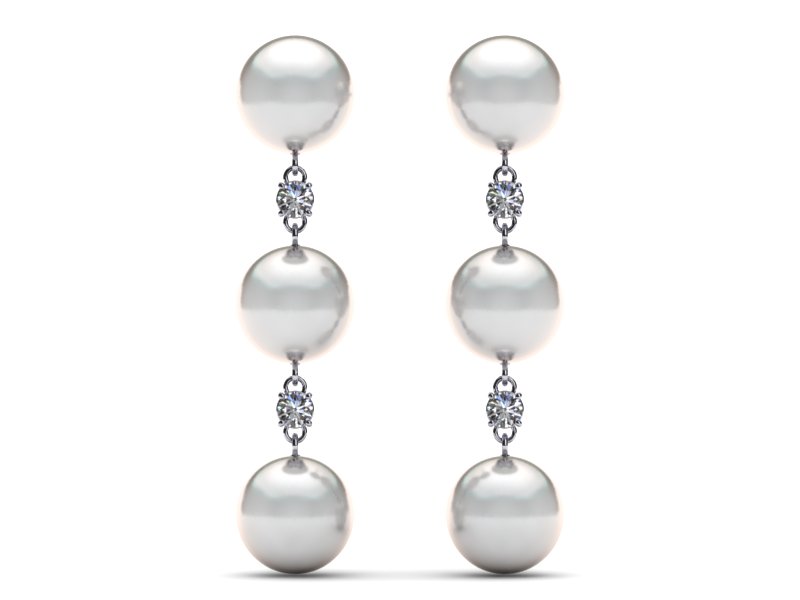 South Sea Triple Dangle Pearl Earring