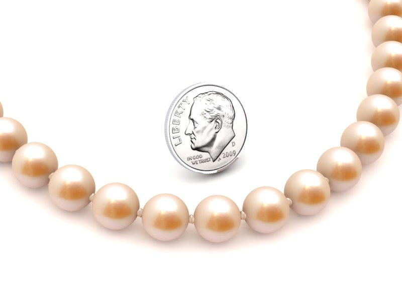 8 x 9mm Peach Freshwater Pearl Necklace 