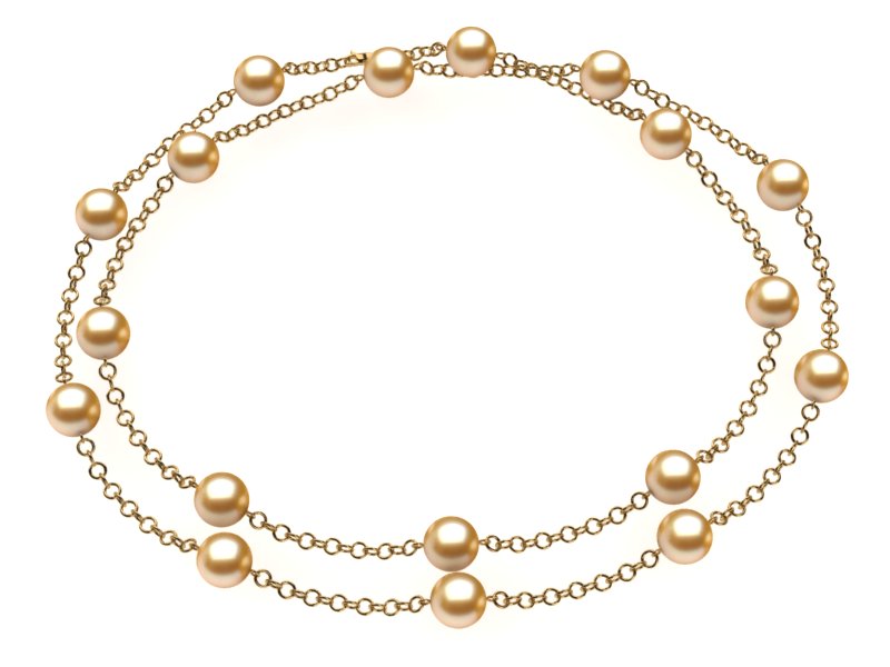 Golden & White South Sea Pearl 32 Inch Tin Cup Necklace