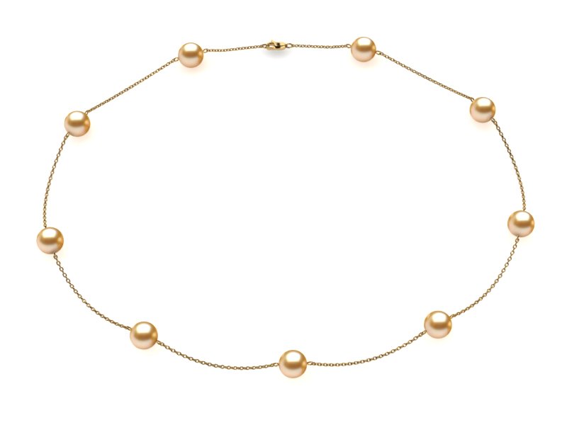 Golden Pearl Tin Cup Necklace