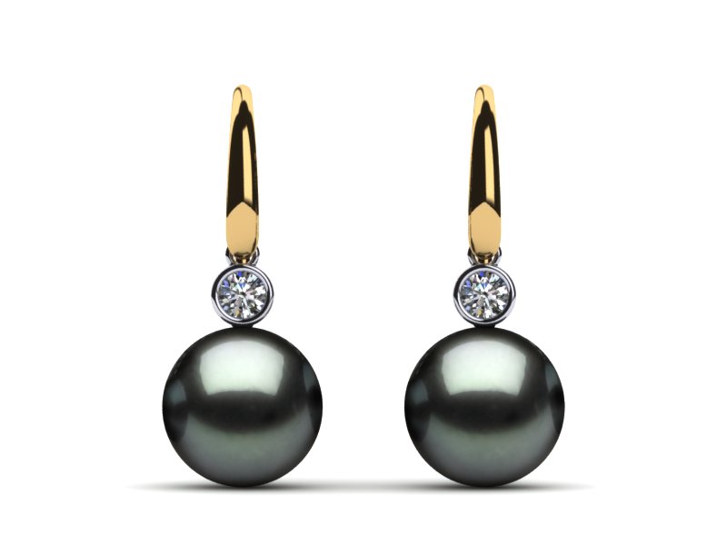 Tahitian Pearl Dolphin Diamond Earring