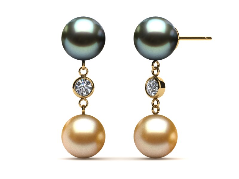 Golden Pearl Multicolor Swinging Earring