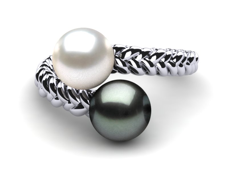 Tahitian Pearl Twin Weave Ring