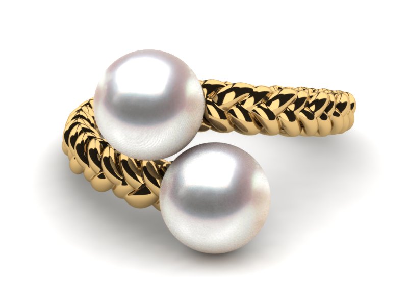 South Sea Pearl Twin Weave Ring