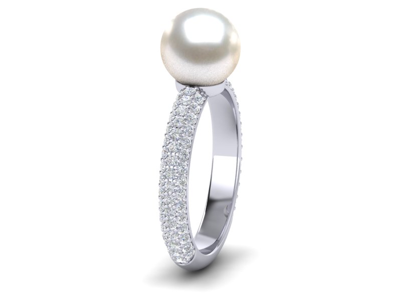 Pave Pearl Ring