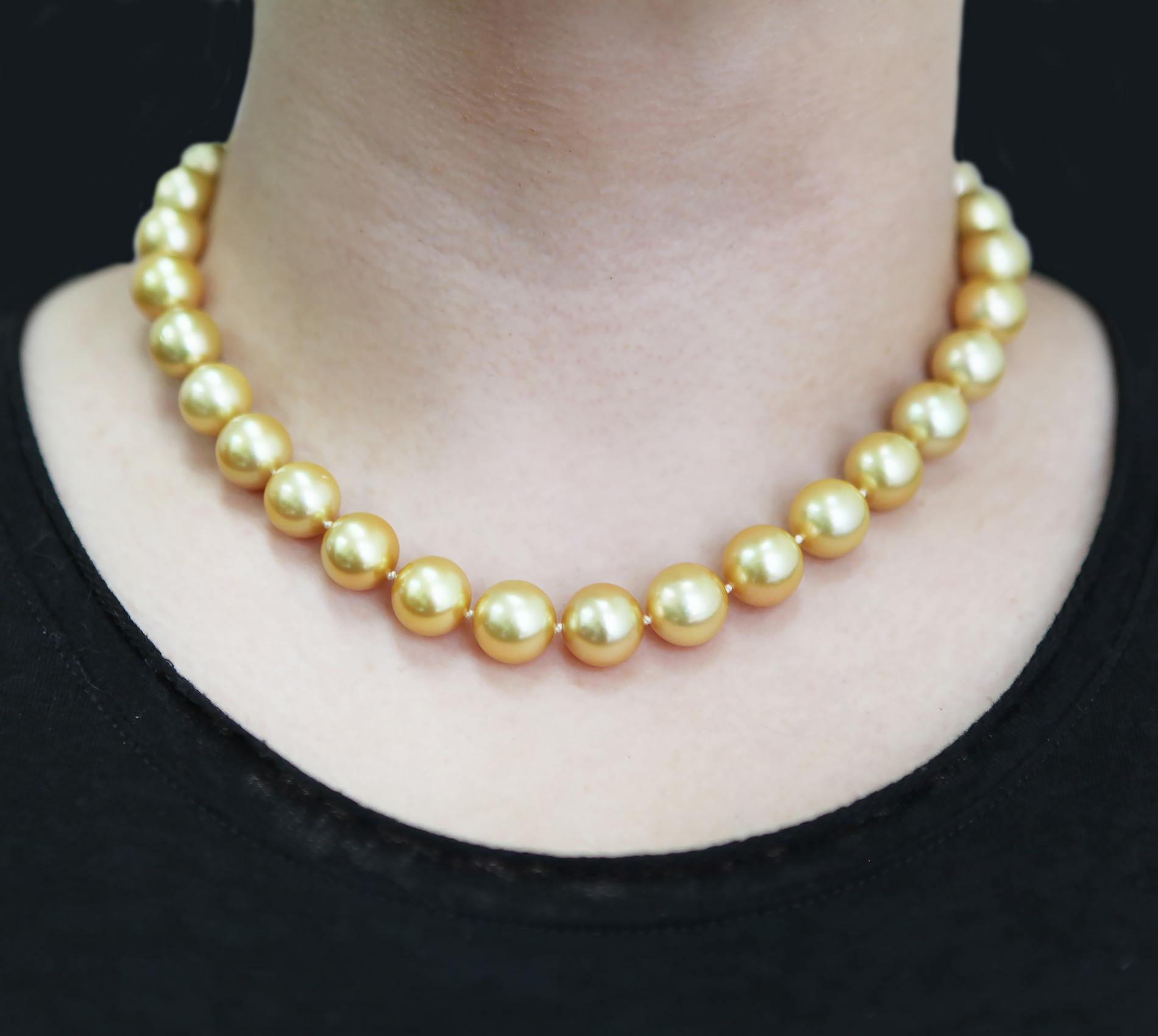 13mm Golden South Sea Pearl Necklace 