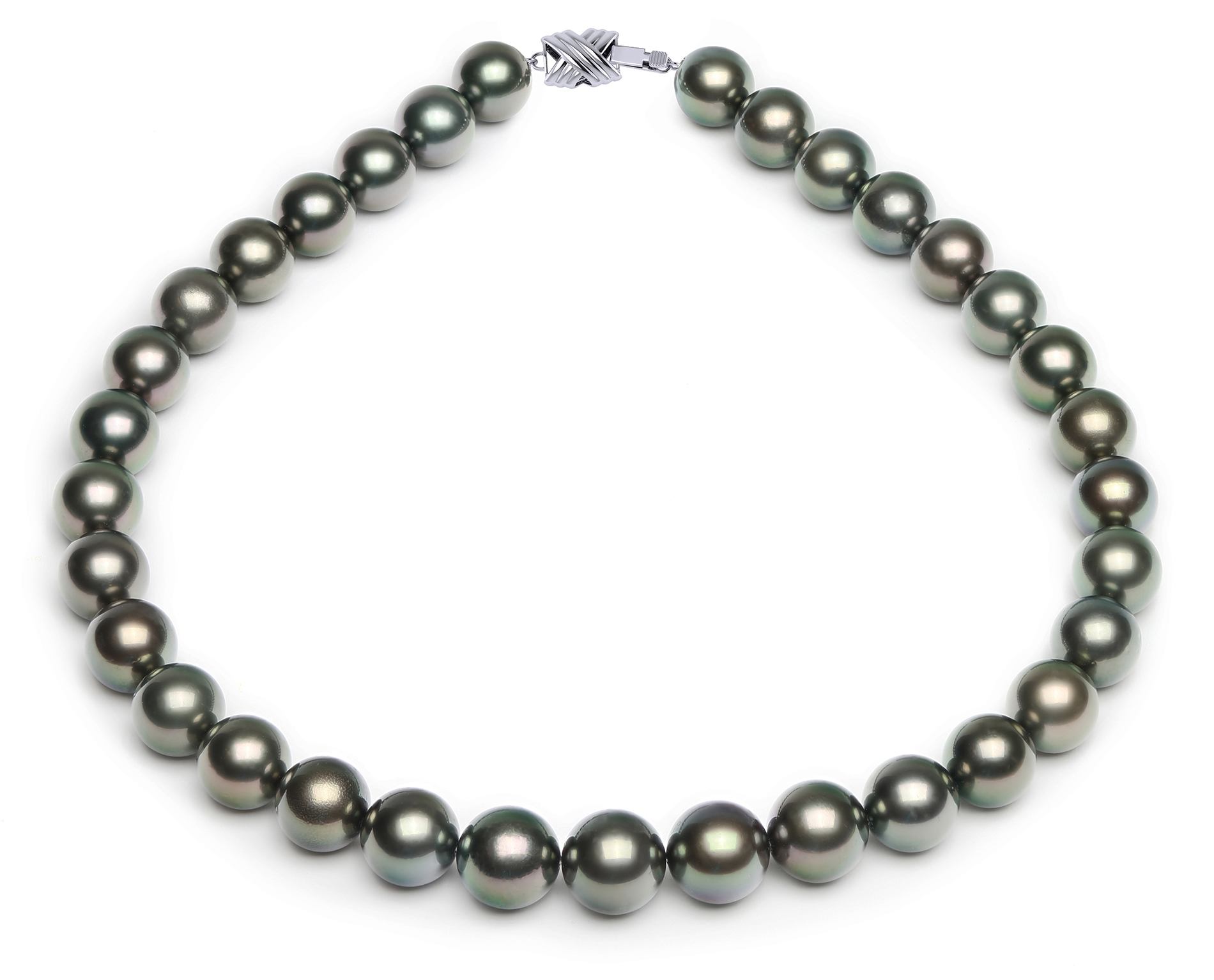 Black Green Tahitian Pearl Necklace 