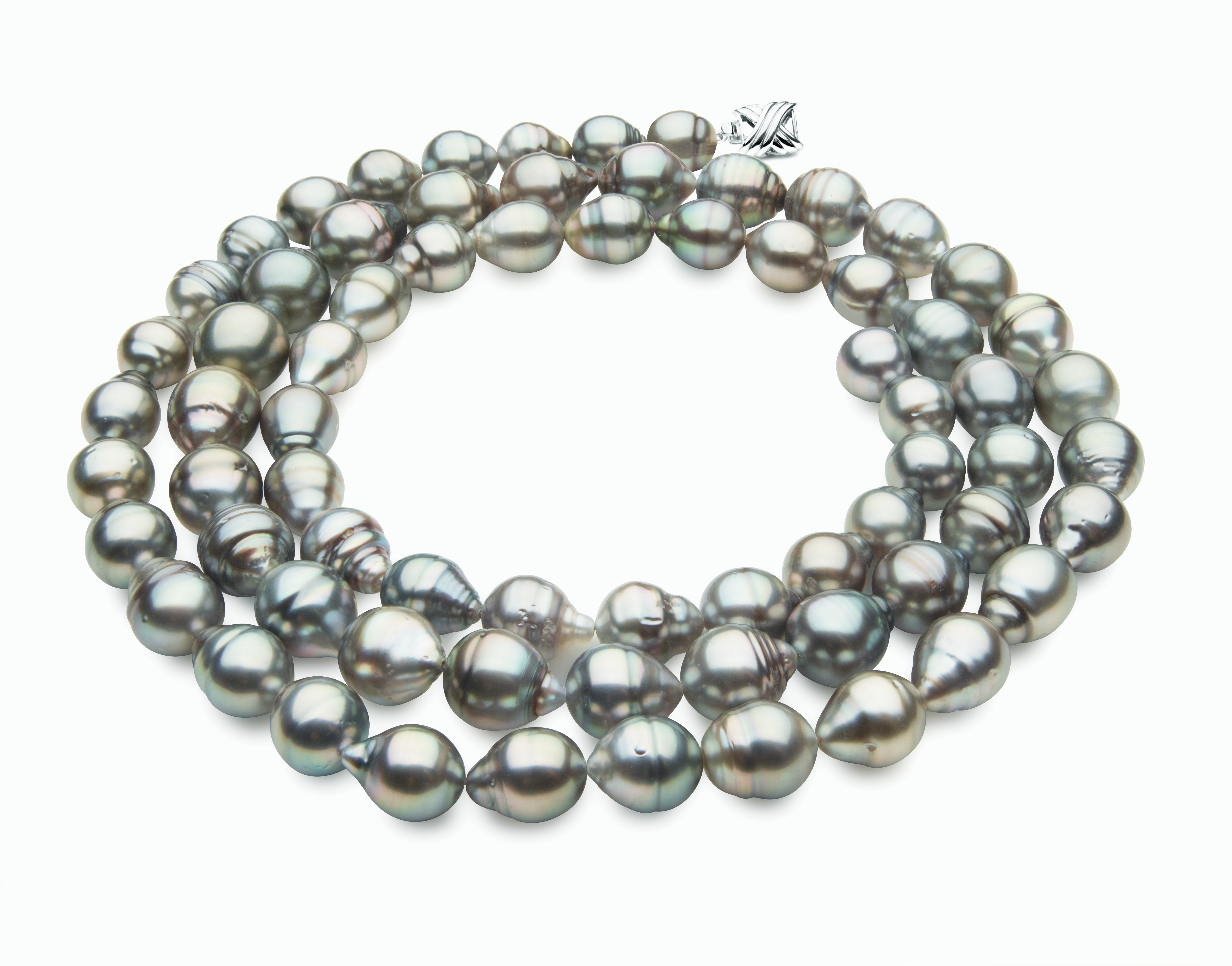 9 X 11mm Grey Baroque Tahitian Pearl Necklace 32 Inches American Pearl