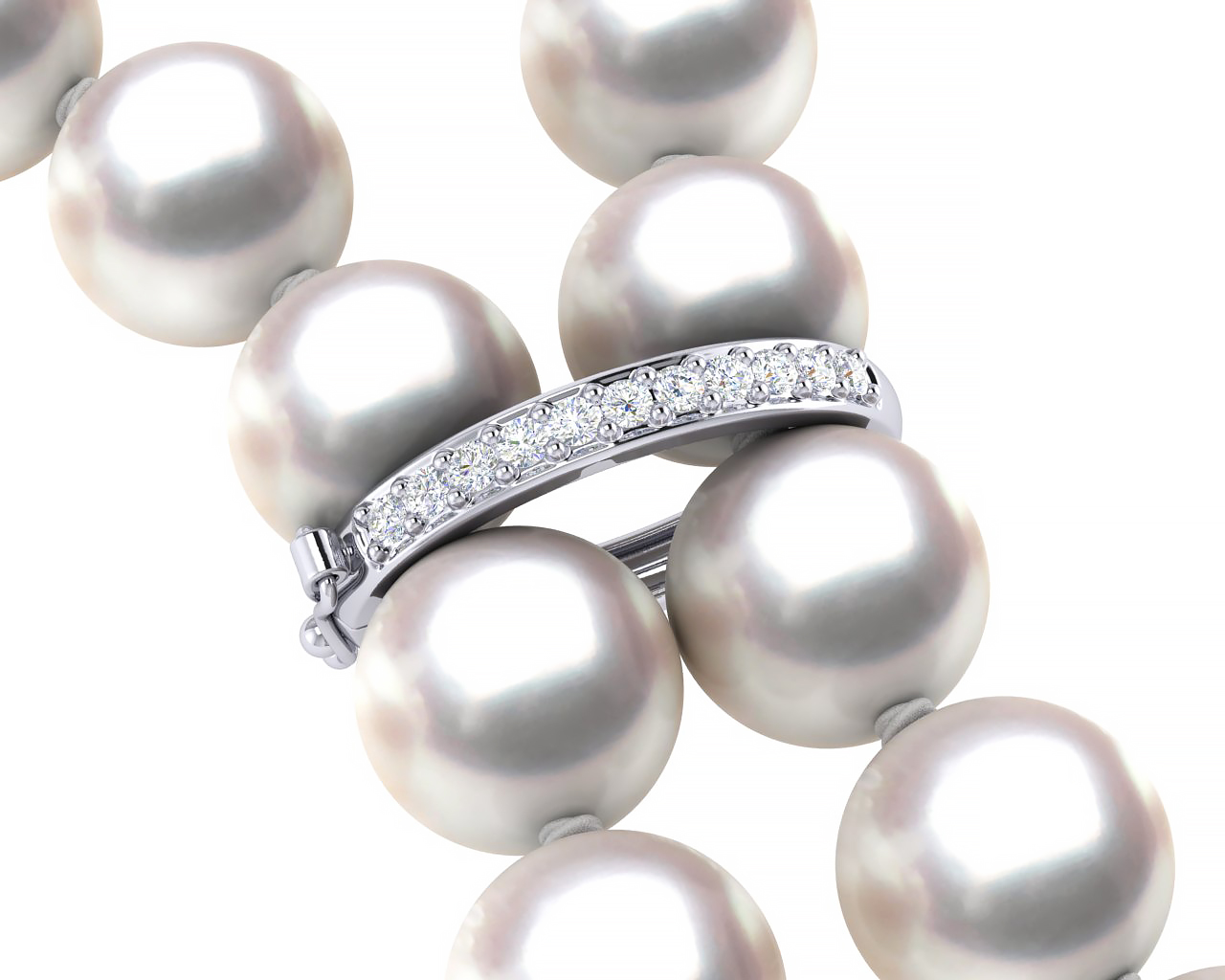 Akoya Pearl Lariat Necklace with 
