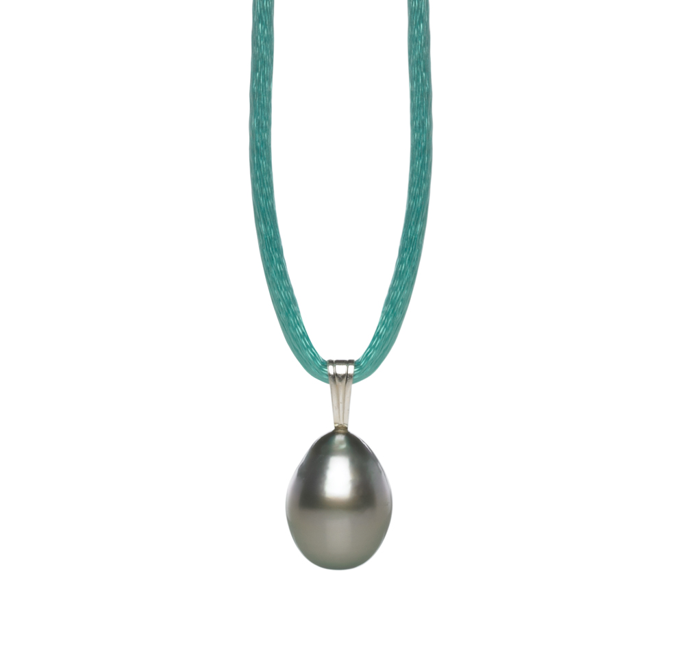 Black Rope Necklace With Pearl Online 