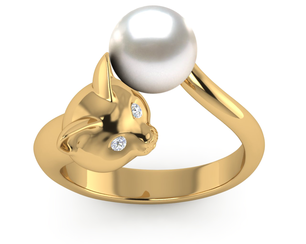 Akoya Pearl Cat Ring