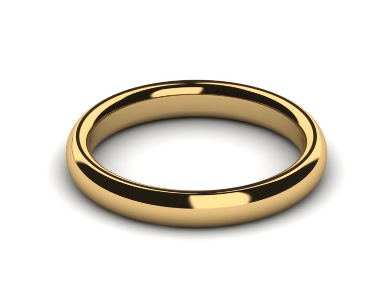 18K Yellow Gold Wedding Band 3mm