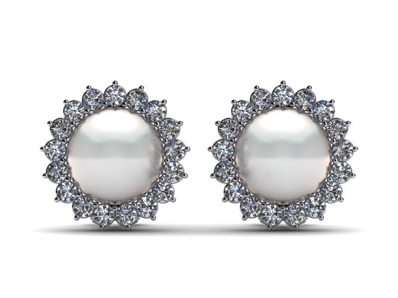 South Sea Pearl & Diamond Surround Earring