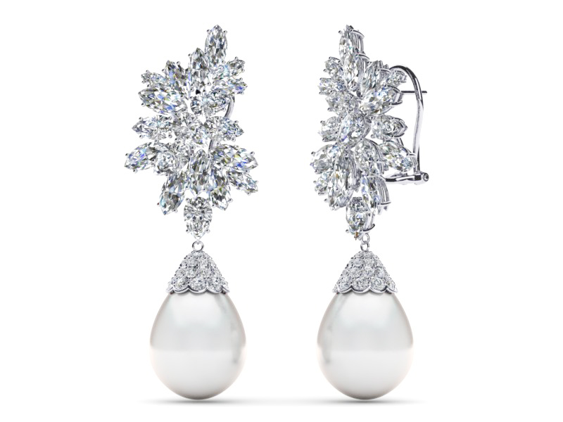 White South Sea Versailles Earring